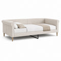 Divano letto singolo beige in poliestere con struttura 220 x 100 x 85 cm